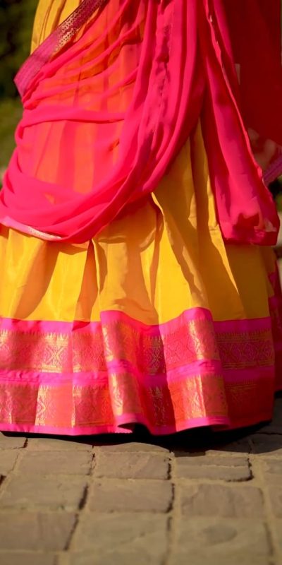 Peaceful Yellow Color Kanchipuram Zari Weaving Lehenga Choli