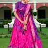 Blue Dola Silk Shibori Print Zari Weaving Lehenga Choli
