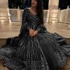 Black Georgette Thread Sequence Lehenga Choli