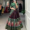 Brown Dola Silk Patola Print Foil Work Lehenga Choli
