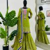 Mehndi Green Foux Georgette Embroidery Sequence Salwar Suit