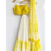 Yellow Silk Printed Work CAN CAN Lehenga Choli