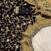 Black Jacquard Weaving Embroidery Cording Lace Saree