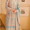 Sky Blue Georgette With Embroidery Sequence Moti Salwar Suit