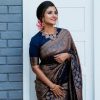 Navy Blue Soft Silk Jacquard Work On All Over Saree