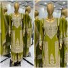 Mahanadi Green Chinnon Silk With Embroidery Coding Sequence Work Salwar Suit