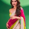Multi Marshmallow With Zari Georgette Saree