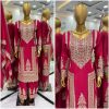 Red Chinnon Silk With Embroidery Coding Sequence Work Salwar Suit