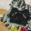Black Viscose Georgette Shibori Hand Dyeing Jari Work Saree