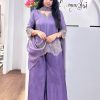Purple Faux Georgette With Heavy Embroidery Sequence Work Salwar Suit