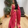 Pink Soft Silk Jacquard Work On All Over Saree