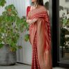 Red Soft Silk Jacquard Work On All Over Saree