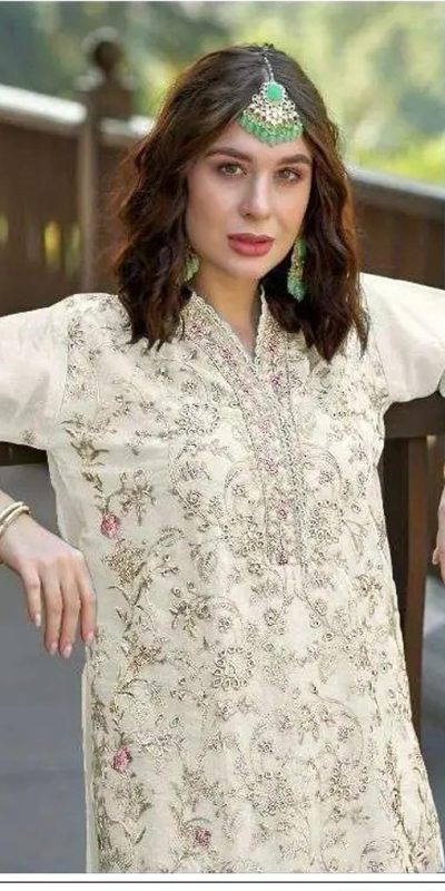 Fantastic White Color Organza With Embroidery Sequence Work Salwar Suit