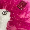 Pink Georgette With Sequence Worked Butti Saree