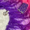 Purple Georgette Sequence Worked Butti Saree