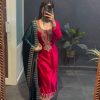 Red Velvet With Heavy Embroidery Sequence Salwar Suit