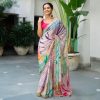 Multi Chinon fabric Embroidery Coding Sequins Lace Saree