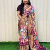 Purple Jacquard Dola Silk With Print Saree