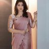 Pink Rangoli Silk Handwork And Cutwork With Pearl Saree