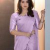 Purple Rangoli Silk Handwork And Cutwork With Pearl Saree
