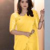 Yellow Rangoli Silk Handwork And Cutwork With Pearl Saree