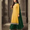 Yellow Georgette With Embroidery Work With Stone Salwar Suit