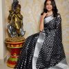 black Litchi Silk Pallu & Jacquard Work Saree