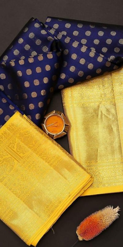 Special Blue Color Soft Litchi Silk Rich Pallu & Jacquard Work Saree