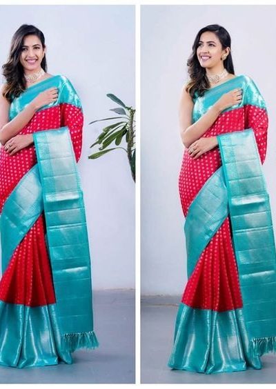 Special Red Color Soft Litchi Silk Rich Pallu & Jacquard Work Saree