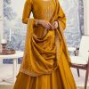 Yellow Silk Georgette with Embroidery Work Anarkal Suit