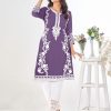 Purple Georgette and Heavy Embroidery work Kurti With Pant
