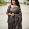 Black Soft Silk Jacquard Work On All Over Saree