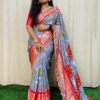 Blue Dola Silk With Zari Weaving Border Saree