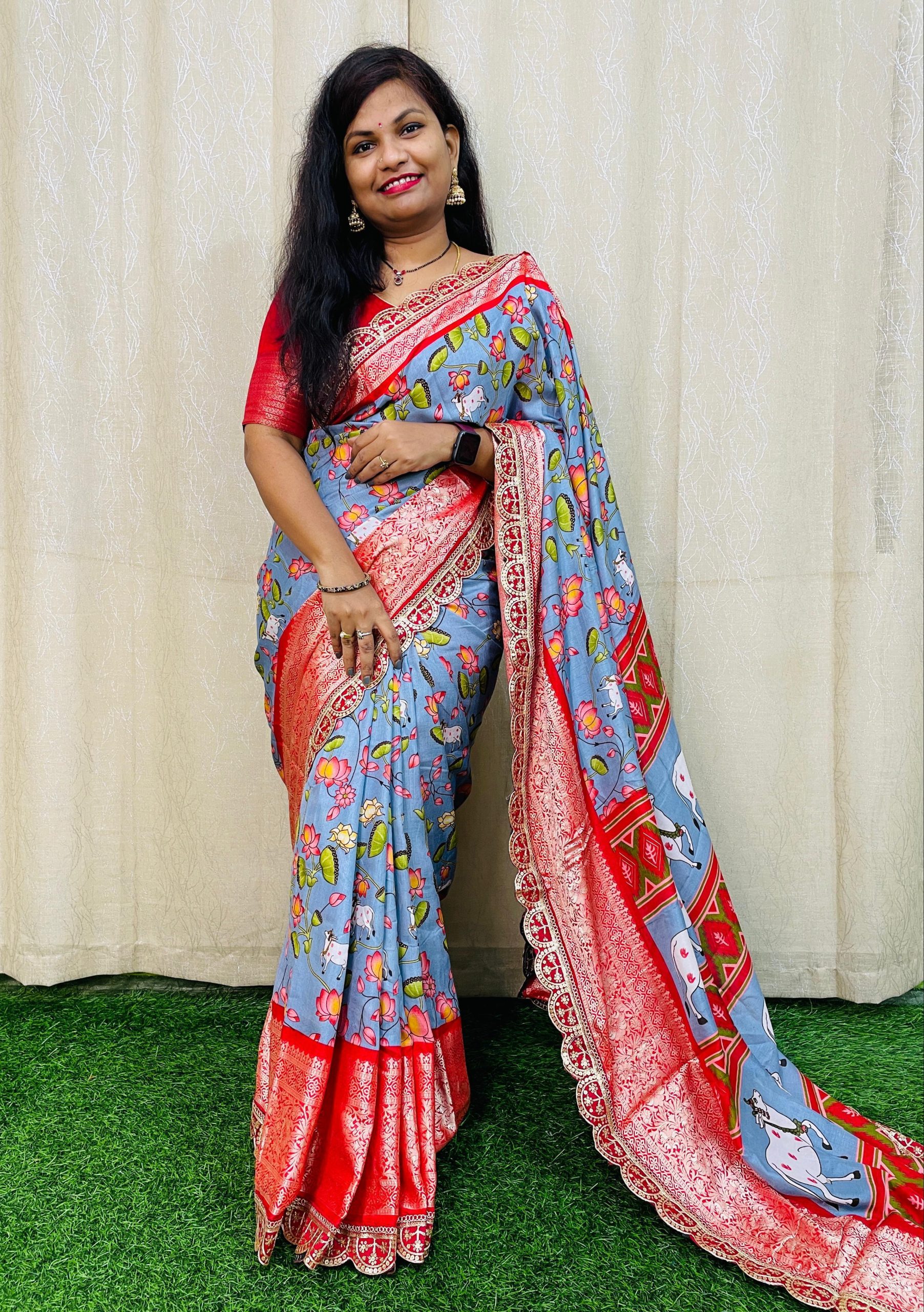 MS 466 Blue Color Dola Silk Saree With Zari Weaving Border Saree Casual, Wedding, Festive, Events . Expected Delivery 4-6 Working Days @1649/- only | Sarees, Bollywood Sarees, Creative Sarees, Designer Sarees, Embroidered Sarees, Ethnic Saree, Modern Digital sarees, Party Wear Sarees