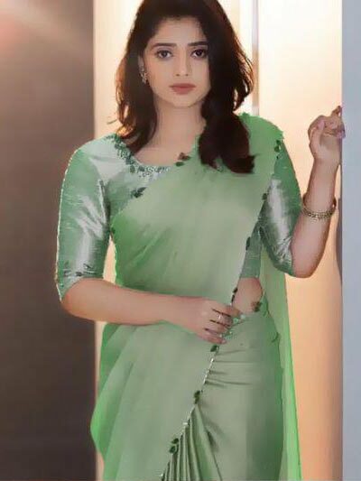 AC Lady Light Green Color Rangoli Silk Handwork And Cutwork With Pearl Saree , Wedding, Festive, Events . Expected Delivery  4-6 Working Days @1899/- only                                                                                                                                             | Sarees, Bollywood Sarees, Creative Sarees, Designer Sarees, Embroidered Sarees, Ethnic Saree, Modern Digital sarees, Party Wear Sarees