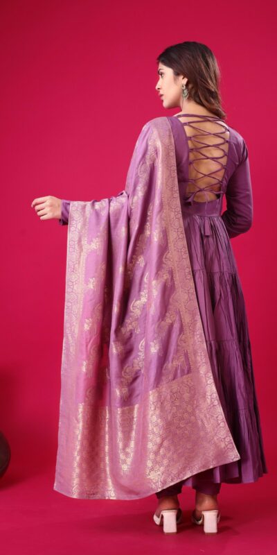 ZSR 3107 Purple Color Roman Silk With Embroidery Sequence Work Anarkali Gown Wedding Party, Festive, Events Etc.4-6 Working Days@1999/- only | Gowns, Bollywood Gowns, Creative Gowns, Designer Gowns, Embroidered Gowns, Party Wear Gowns, Straight Suits