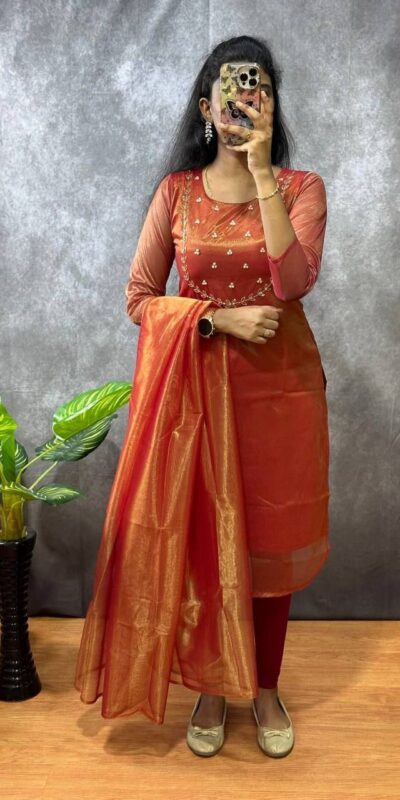 MF 788 Red Color Heavy Twill Golden Shining Fabric Kurti Casual, Wedding, Party, Festive, Events Etc. Expected Delivery 4-6 Working Days @1349/- | Kurti, Bollywood Kurti, Creative Kurtis, Designer Kurti, Party Wear Kurti, Selfie Kurti