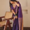 Violet Soft Silk Jacquard Work On All Over Saree