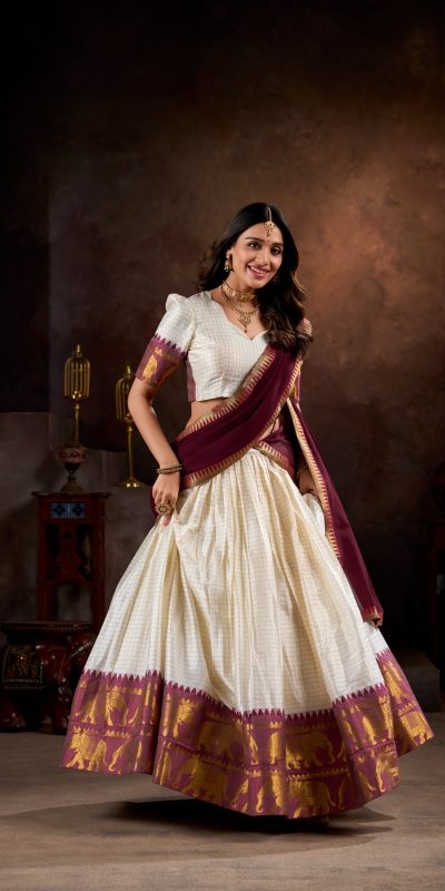 LNB 2047 White Color Poly Cotton Chex With Zari Weaving Work Lehenga Choli Wedding, Party, Festive, Events Etc. Delivery 4-6 Working Days Rs1899 | Lehenga, Bollywood Lehenga, Creative Lehenga, Designer Lehenga, Embroidered Lehenga, Party Wear Lehenga