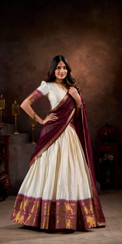 LNB 2047 White Color Poly Cotton Chex With Zari Weaving Work Lehenga Choli Wedding, Party, Festive, Events Etc. Delivery 4-6 Working Days Rs1899 | Lehenga, Bollywood Lehenga, Creative Lehenga, Designer Lehenga, Embroidered Lehenga, Party Wear Lehenga