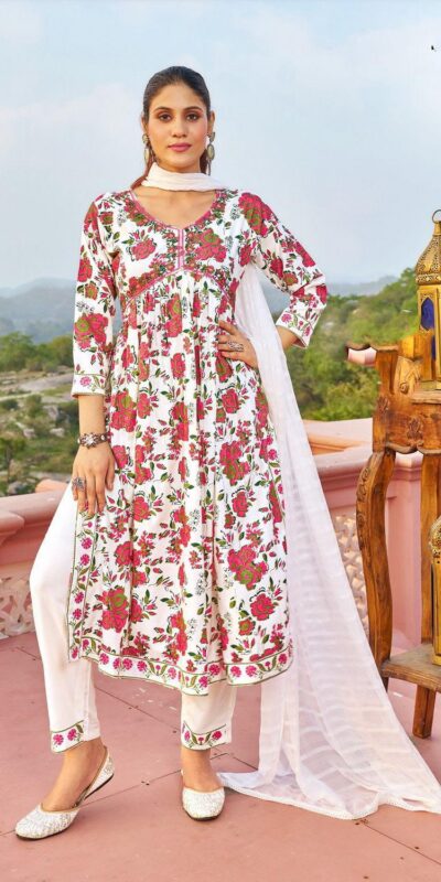  NILI Aliaa NX White Color Rayon Alia Cut With Embroidery Work Kurti Casual, Wedding, Party, Festive, Events Etc. 4-6 Working Days @1699/- | Kurti, Bollywood Kurti, Creative Kurtis, Designer Kurti, Party Wear Kurti, Selfie Kurti