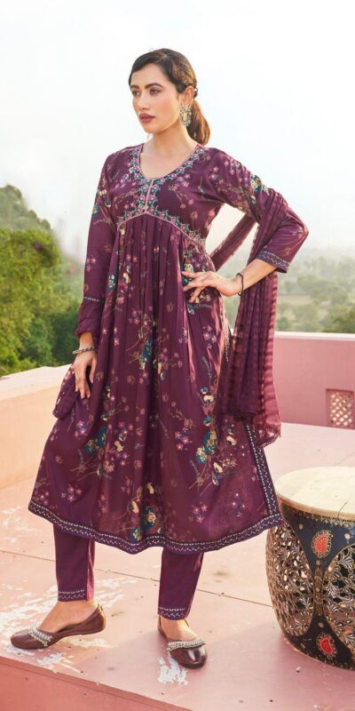  NILI Aliaa NX Wine Color Rayon Alia Cut With Embroidery Work Kurti Casual, Wedding, Party, Festive, Events Etc. 4-6 Working Days @1699/- | Kurti, Bollywood Kurti, Creative Kurtis, Designer Kurti, Party Wear Kurti, Selfie Kurti