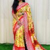 Yellow Dola Silk With Zari Weaving Border Saree