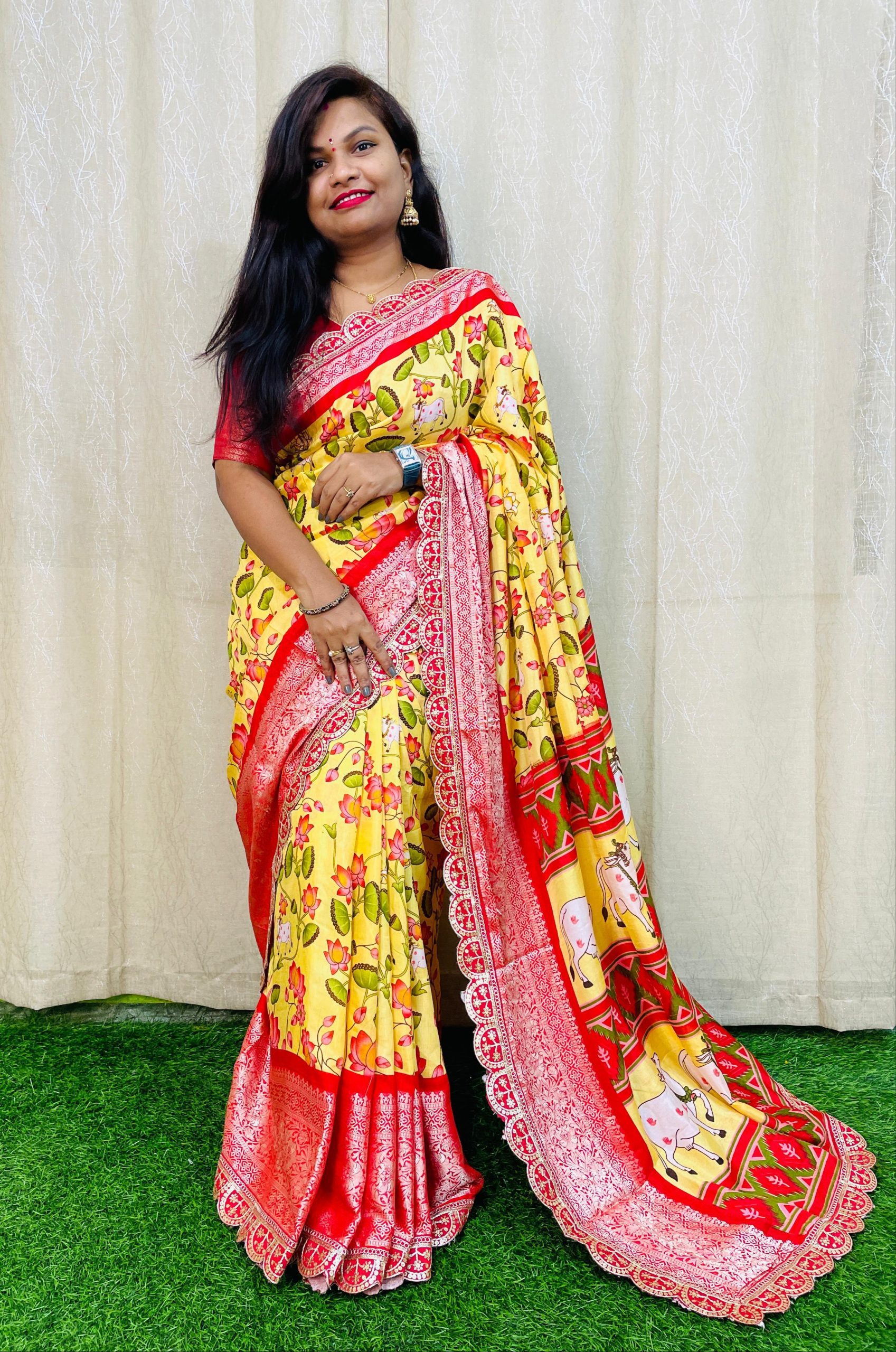 MS 466 Yellow Color Dola Silk Saree With Zari Weaving Border Saree Casual, Wedding, Festive, Events . Expected Delivery 4-6 Working Days @1649/- only | Sarees, Bollywood Sarees, Creative Sarees, Designer Sarees, Embroidered Sarees, Ethnic Saree, Modern Digital sarees, Party Wear Sarees