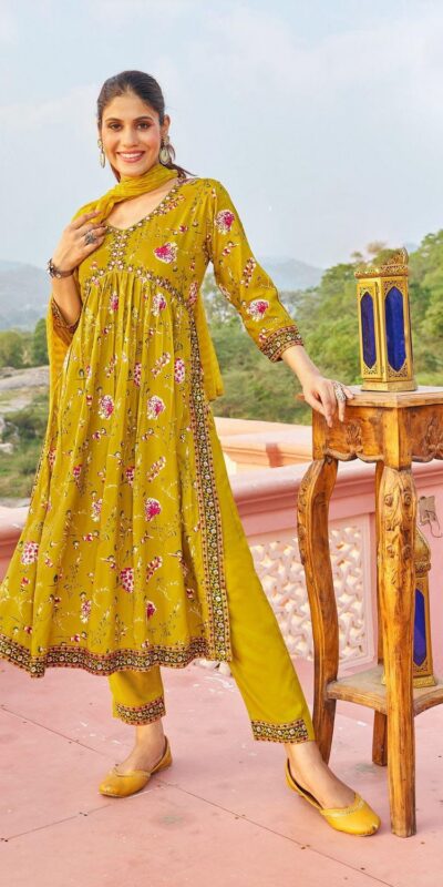  NILI Aliaa NX Yellow Color Rayon Alia Cut With Embroidery Work Kurti Casual, Wedding, Party, Festive, Events Etc. 4-6 Working Days @1699/- | Kurti, Bollywood Kurti, Creative Kurtis, Designer Kurti, Party Wear Kurti, Selfie Kurti