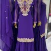 Violet Faux Georgette Embroidery Sequence Work Salwar Suit