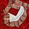 Red Viscose Georgette With Running Blouse Saree