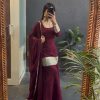 Marron Fox Georgette Heavy Embroidery Work Salwar Suit