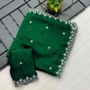 Green Rangoli Chiffon Embroidery Cut Work Saree