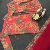 Orange Silk Faux Georgette Digital Print Salwar Suit